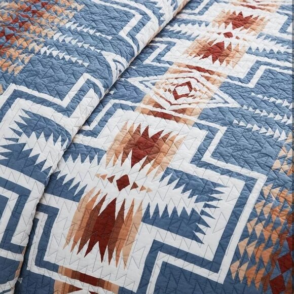 PENDLETON Harding 3 Pc. Queen COVERLET SET ~ Stunning! - Picture 3 of 5